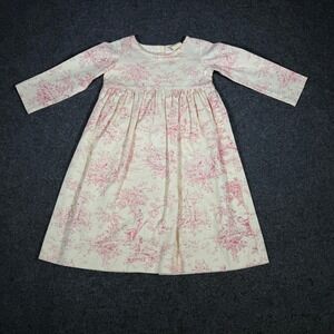 P.S. and Company Vintage Kids Toile de Jouy Red Cream Button Back Dress USA 2